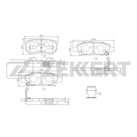 Колодки торм. диск. задн. (смесь CERAMIC) Chrysler Sebring III 07- Dodge Avenger 07- Caliber 06-