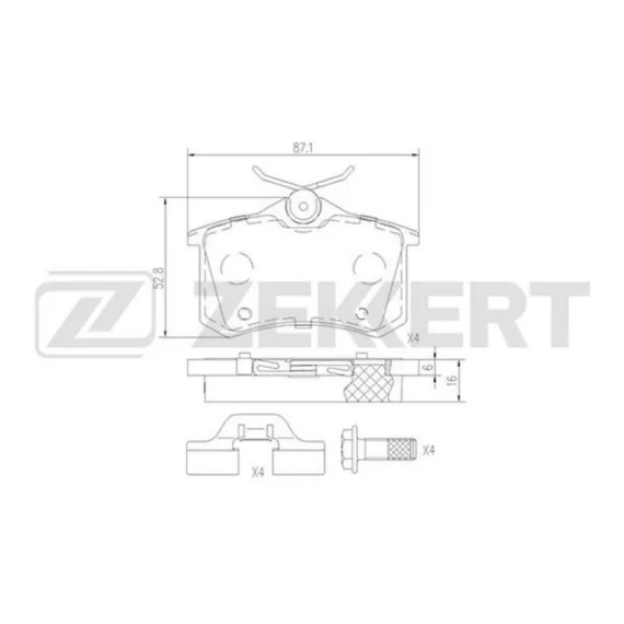 Колодки торм. диск. задн. (смесь CERAMIC) Citroen C3 II 09- C3 Picasso 09- DS3 09- Peugeot 207 CC