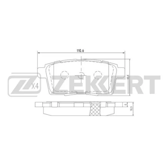 Колодки торм. диск. задн. (смесь CERAMIC) Ford Edge 06- Mazda CX-7 07- CX-9 07-