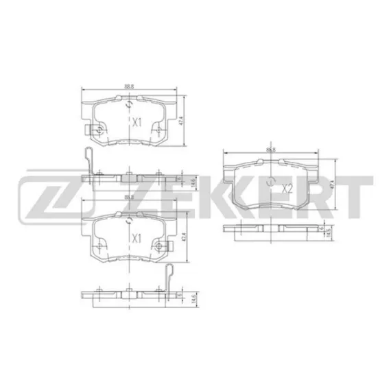 Колодки торм. диск. задн. (смесь CERAMIC) Honda Accord IV VII 90- Civic VII-IX 00- CR-V 96- Integ
