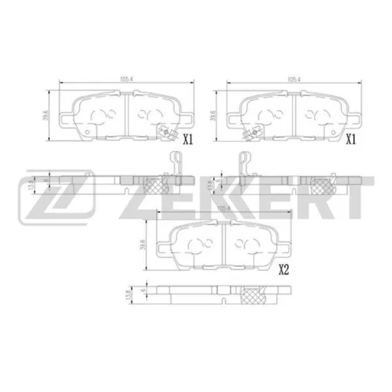 Колодки торм. диск. задн. (смесь CERAMIC) Nissan Cube (Z12) 10- Juke (F15) 10- Pulsar (C13) 14- T