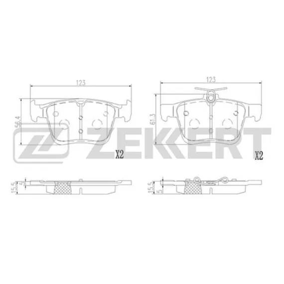 Колодки торм. диск. задн. (смесь CERAMIC) VW Golf VII 16- Audi A3 IV 12- TT III 14- Skoda Karoq (