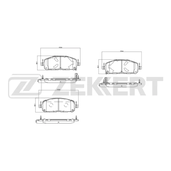 Колодки торм. диск. передн. Nissan Qashqai (J12E) 22- X-Trail (T33) 23- Murano (Z53) 24- Terra (D