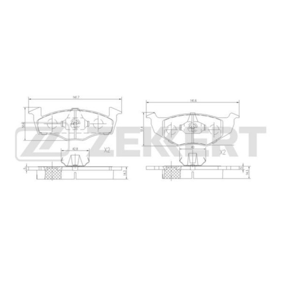 Колодки торм. диск. передн. Seat Cordoba 93- Ibiza II 93- Toledo 91- VW Golf III 91- Polo III 9