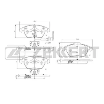 Колодки торм. диск. передн. с датчиком (смесь CERAMIC) Audi A1 10- A3 II 03- Seat Ibiza IV V 08-
