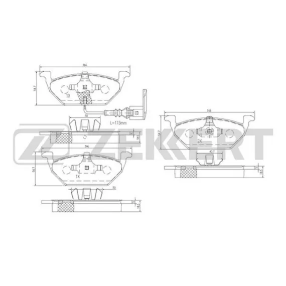 Колодки торм. диск. передн. с датчиком (смесь CERAMIC) Audi A3 I II 96- Seat Altea 04- Ibiza III