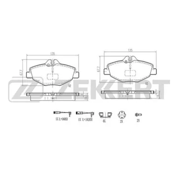 Колодки торм. диск. передн. с датчиком (смесь CERAMIC) MB E-Class (S211 W211 VF211) 02-