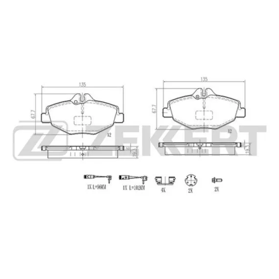 Колодки торм. диск. передн. с датчиком (смесь CERAMIC) MB E-Class (S211 W211 VF211) 02-