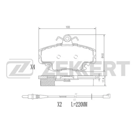 Колодки торм. диск. передн. с датчиком (смесь CERAMIC) Peugeot 205 I II 86- 309 I II 85- Renault