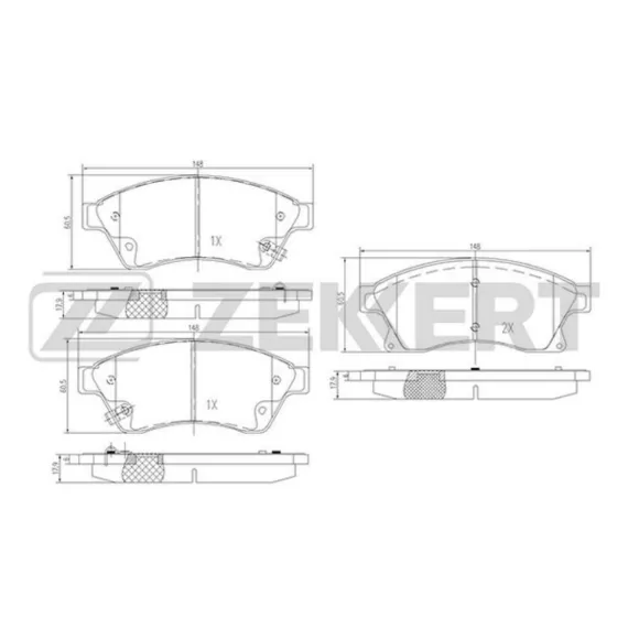 Колодки торм. диск. передн. (смесь CERAMIC) Chevrolet Aveo (T300) 11- Cruze (J300 305 308) 09- Ope