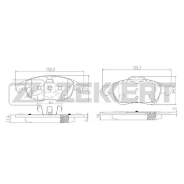 Колодки торм. диск. передн. (смесь CERAMIC) Citroen Berlingo II 08- C4 Grand Picasso 06- C4 Picass