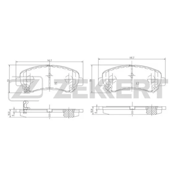 Колодки торм. диск. передн. (смесь CERAMIC) Nissan Qashqai (J10 NJ10 JJ10E) 07- X-Trail (T31) 07-