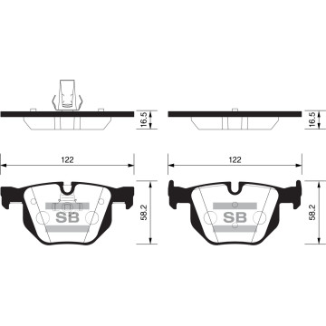 Колодки торм.дисковые Hi-Q BMW 535 Xdrive 09- R (D1042)