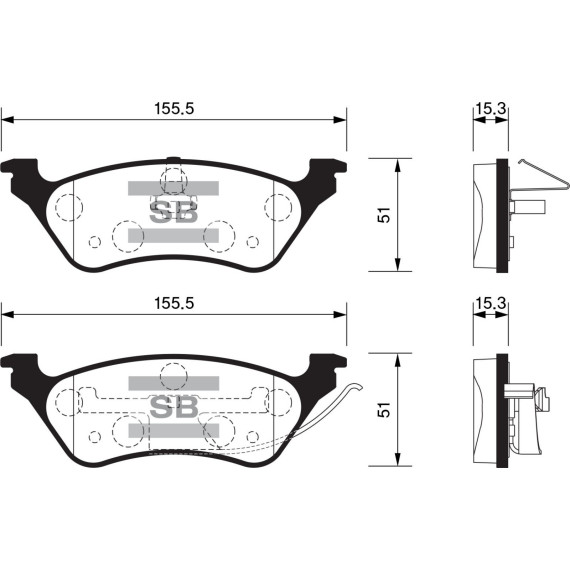 Колодки торм.дисковые Hi-Q CHRYSLER VOYAGER 01-03 R (D858)