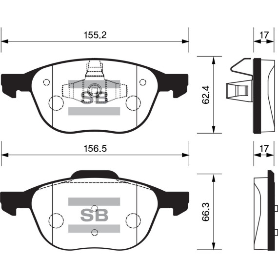 Колодки торм.дисковые Hi-Q FORD FOCUS II (D1044)