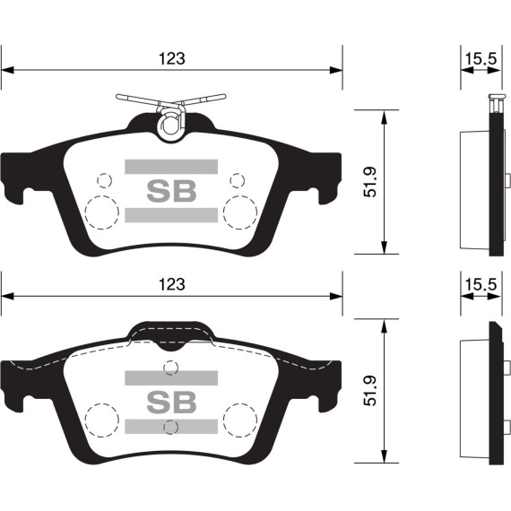 Колодки торм.дисковые Hi-Q FORD FOCUS II RR 05-(D1095)