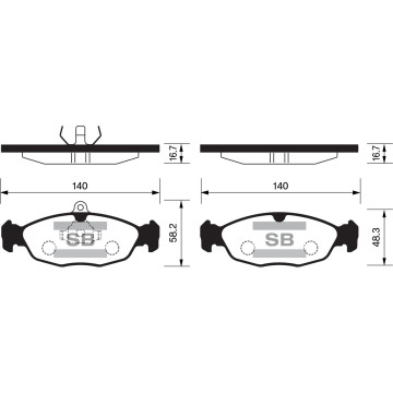 Колодки торм.дисковые Hi-Q HOLDEN BARINA (SDB1275)