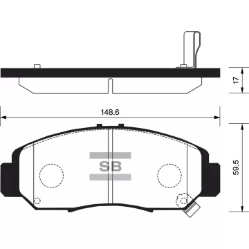 Колодки торм.дисковые Hi-Q HONDA ACCORD 2.4/3.0 (D959)_17.3mm