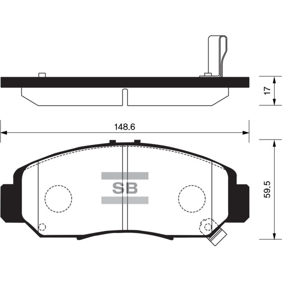 Колодки торм.дисковые Hi-Q HONDA ACCORD 2.4/3.0 (D959)_17.3mm