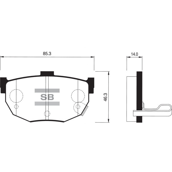Колодки торм.дисковые Hi-Q HYUNDAI ELANTRA AVANTE R