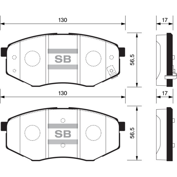 Колодки торм.дисковые Hi-Q HYUNDAI SONATA YF 15(09~) TUCSON ix35 2WD(09~)