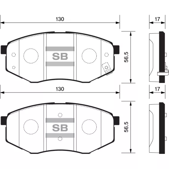 Колодки торм.дисковые Hi-Q HYUNDAI SONATA YF 15(09~) TUCSON ix35 2WD(09~)