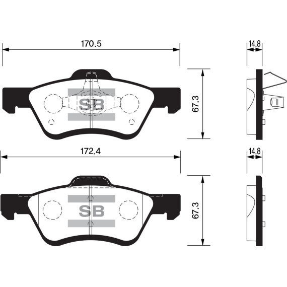 Колодки торм.дисковые Hi-Q MAZDA TRIBUTE 08-11 (D1047)