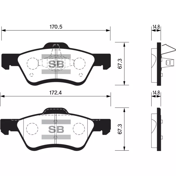 Колодки торм.дисковые Hi-Q MAZDA TRIBUTE 08-11 (D1047)