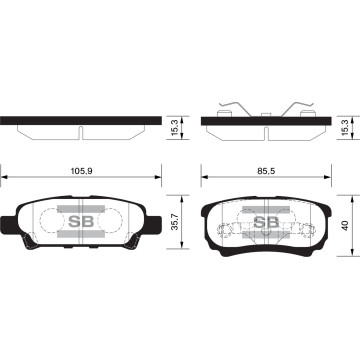 Колодки торм.дисковые Hi-Q MITSUBISHI LANCER REVOLUTION R