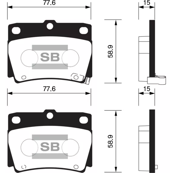 Колодки торм.дисковые Hi-Q MITSUBISHI MONTERO SPORT 4WD 97-04 R (D733)