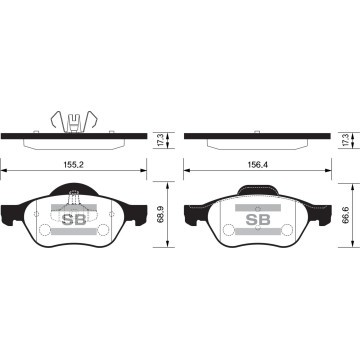 Колодки торм.дисковые Hi-Q Renault CLIO 06- Megane II