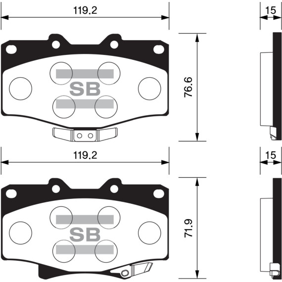Колодки торм.дисковые Hi-Q TOYOTA 4RUNNER 92-01 (D611)