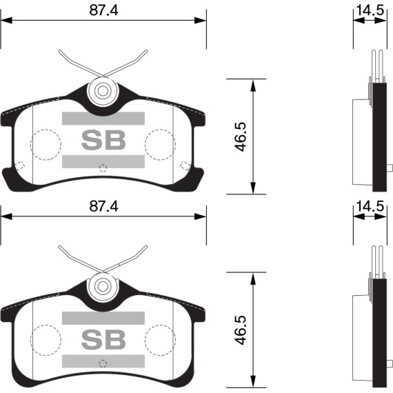 Колодки торм.дисковые Hi-Q TOYOTA AVENSIS (T22) 97-03 R