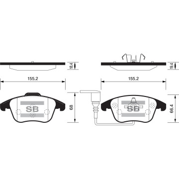 Колодки торм.дисковые Hi-Q VOLKSWAGEN TIGUAN 09-14 (D1375)