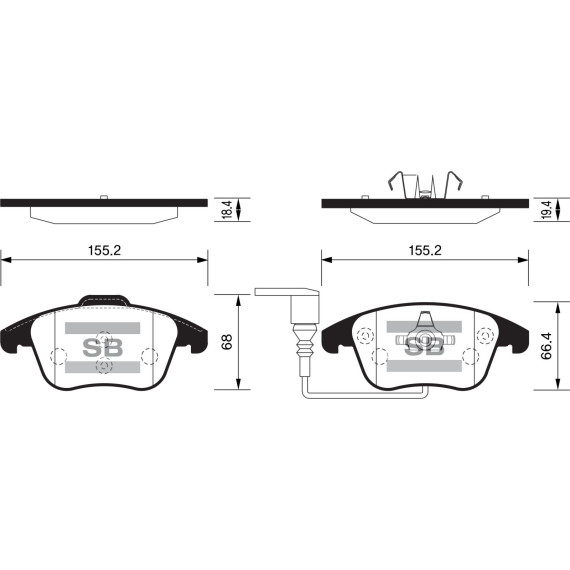 Колодки торм.дисковые Hi-Q VOLKSWAGEN TIGUAN 09-14 (D1375)