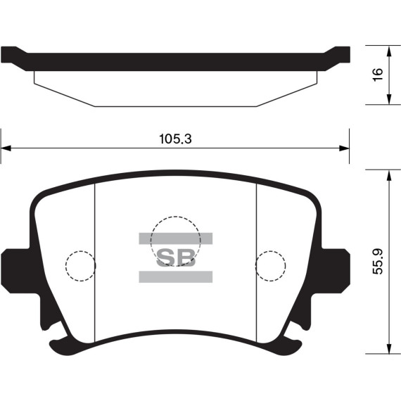 Колодки торм.дисковые Hi-Q VWTURAN Golf V/VI Caddy III Audi A3 R (D1108)