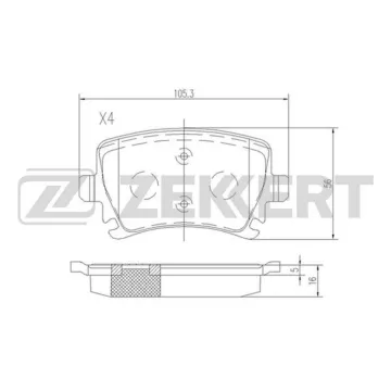 Колодки торм. диск. задн. (смесь CERAMIC) Audi A3 I II 03- A4 III 04- A6 II 95- Skoda Octavia (1