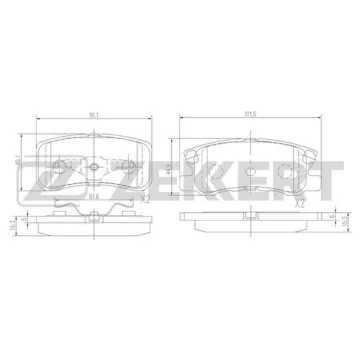 Колодки торм. диск. задн. (смесь CERAMIC) Citroen C-Crosser 07- Mitsubishi ASX 10- Lancer VIII 08-