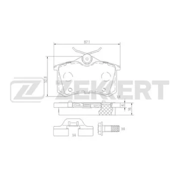 Колодки торм. диск. задн. (смесь CERAMIC) Citroen C3 II 09- C3 Picasso 09- DS3 09- Peugeot 207 CC