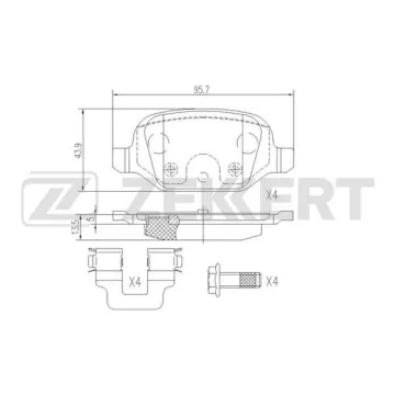 Колодки торм. диск. задн. (смесь CERAMIC) Lada Vesta 15- Xray 16- Fiat Panda (169_) 04- 500 (312_