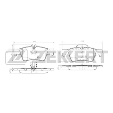 Колодки торм. диск. задн. (смесь CERAMIC) MB C-Class (S203) 04- CL (C215 C216) 02- CLS (218) 11-