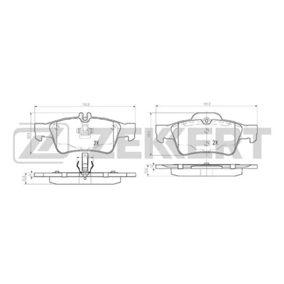 Колодки торм. диск. задн. (смесь CERAMIC) MB C-Class (S203) 04- CL (C215 C216) 02- CLS (218) 11-