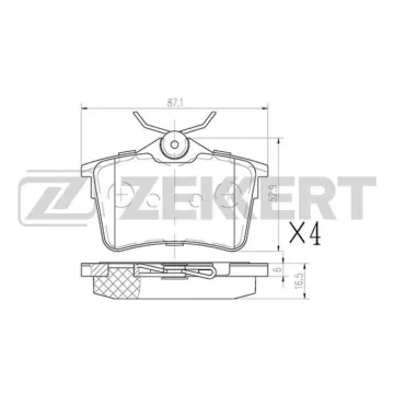 Колодки торм. диск. задн. (смесь CERAMIC) Peugeot 308 SW 07- Partner II 08- Partner Tepee 08- Cit