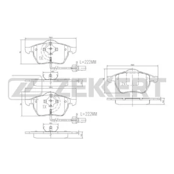 Колодки торм. диск. передн. с датчиком (смесь CERAMIC) Audi A4 I III 95- A6 I III 95- Seat Exeo 08