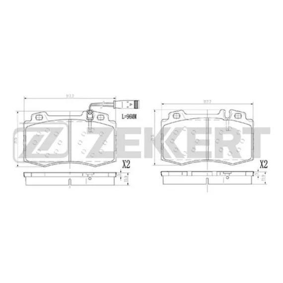 Колодки торм. диск. передн. с датчиком (смесь CERAMIC) MB C-Class (203) 00- CLK (209) 02- E-Class