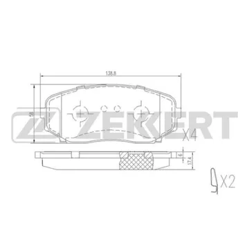 Колодки торм. диск. передн. (смесь CERAMIC) Ford Edge 06- Mitsubishi Pajero IV 16- Pajero Sport II