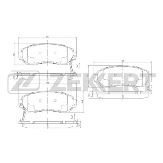 Колодки торм. диск. передн. (смесь CERAMIC) Honda CR-V III IV 07- Odyssey 04- Great Wall Hover H6