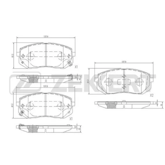 Колодки торм. диск. передн. (смесь CERAMIC) Hyundai ix35 11- i40 11- Kia Sportage III 11-