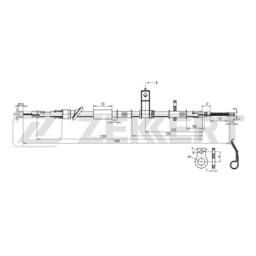 Трос стояночного тормоза задн. лев. Hyundai Accent II 02-