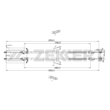 Трос стояночного тормоза задн. лев./прав. Ford C-Max 07- Focus II 05-